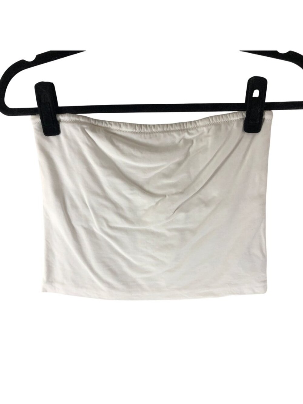 Everlane Supima Cotton Strapless Tube Top White Stretch Cropped Shelf Bra M